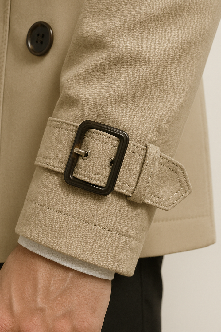 Men's Classic Tailored Belted Trench Coat