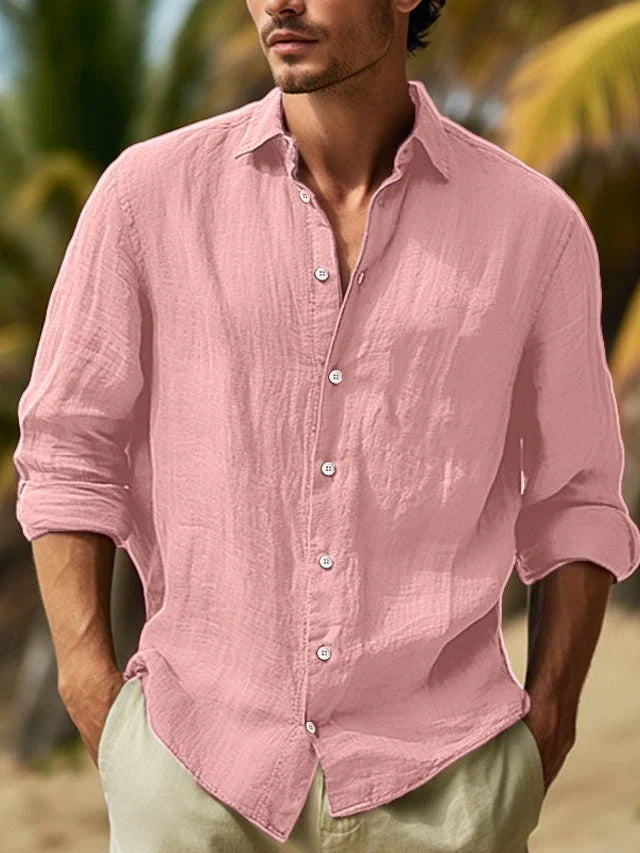 Men's Casual Button-Down Shirt-Metro Lane Plaza