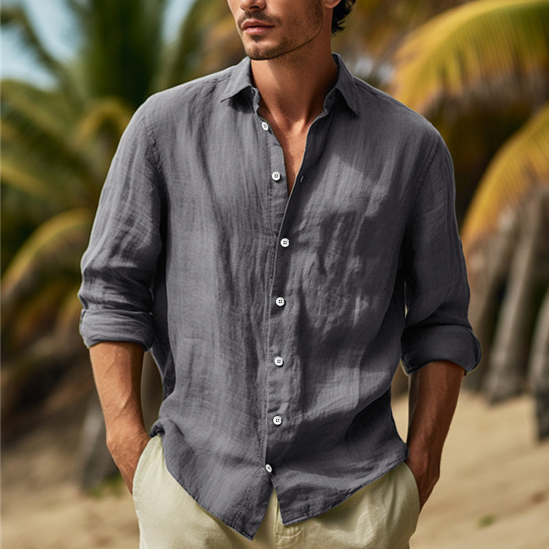 Men's Casual Button-Down Shirt-Metro Lane Plaza