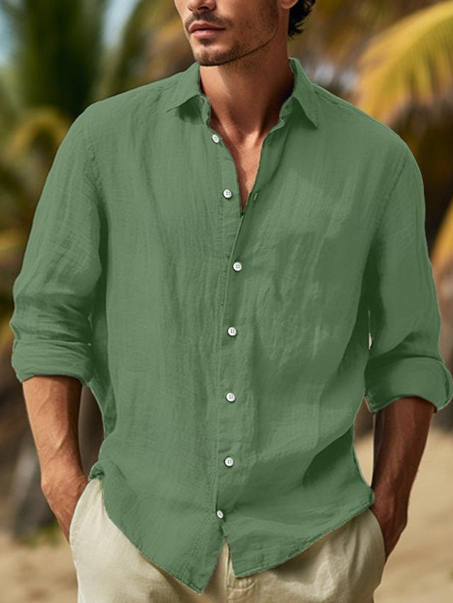 Men's Casual Button-Down Shirt-Metro Lane Plaza