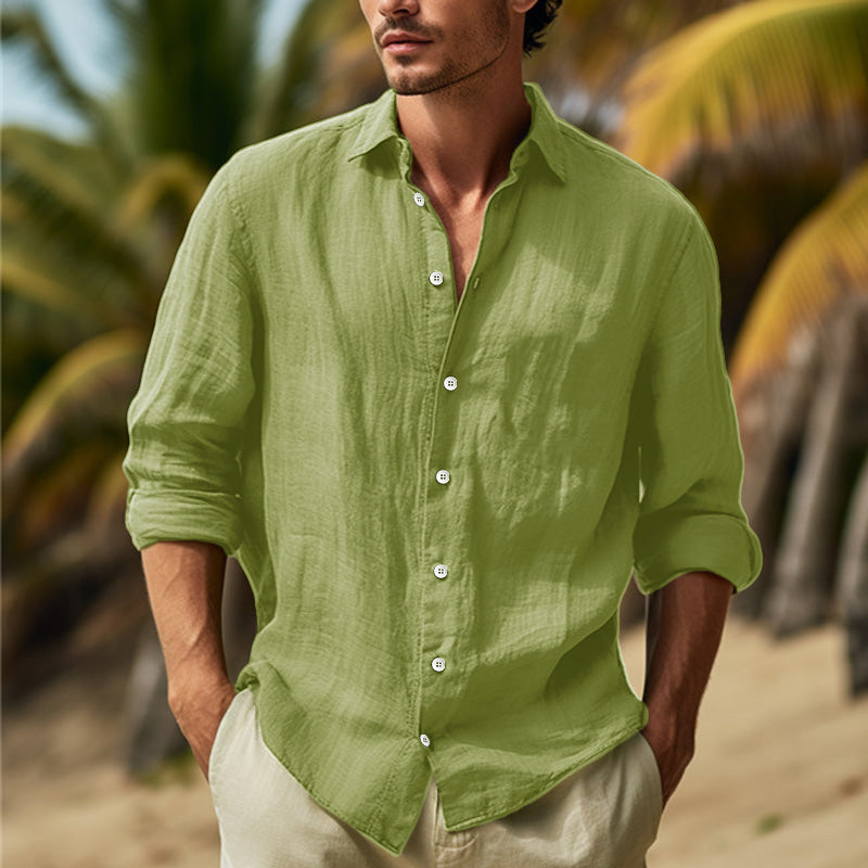Men's Casual Button-Down Shirt-Metro Lane Plaza