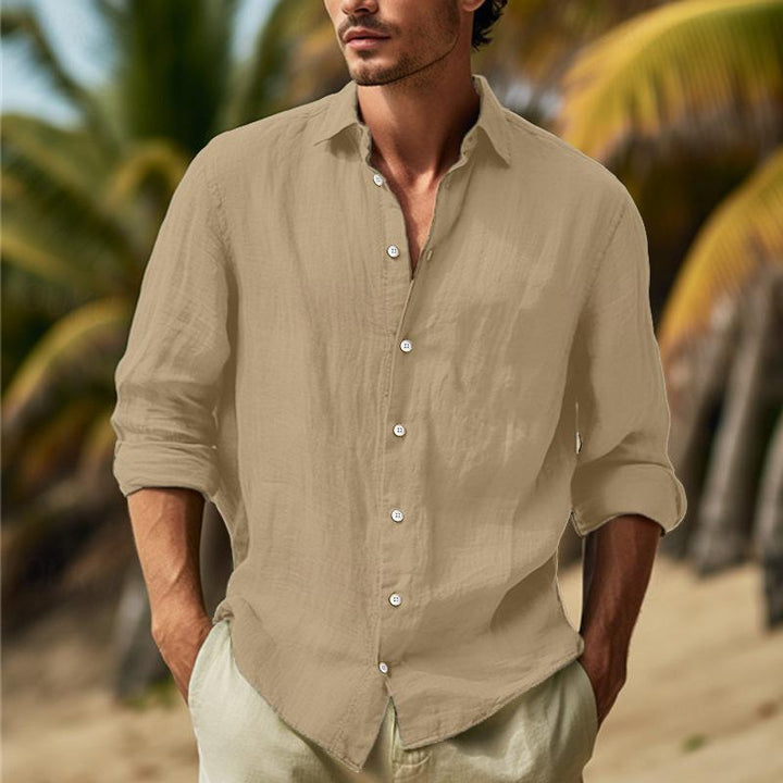 Men's Casual Button-Down Shirt-Metro Lane Plaza