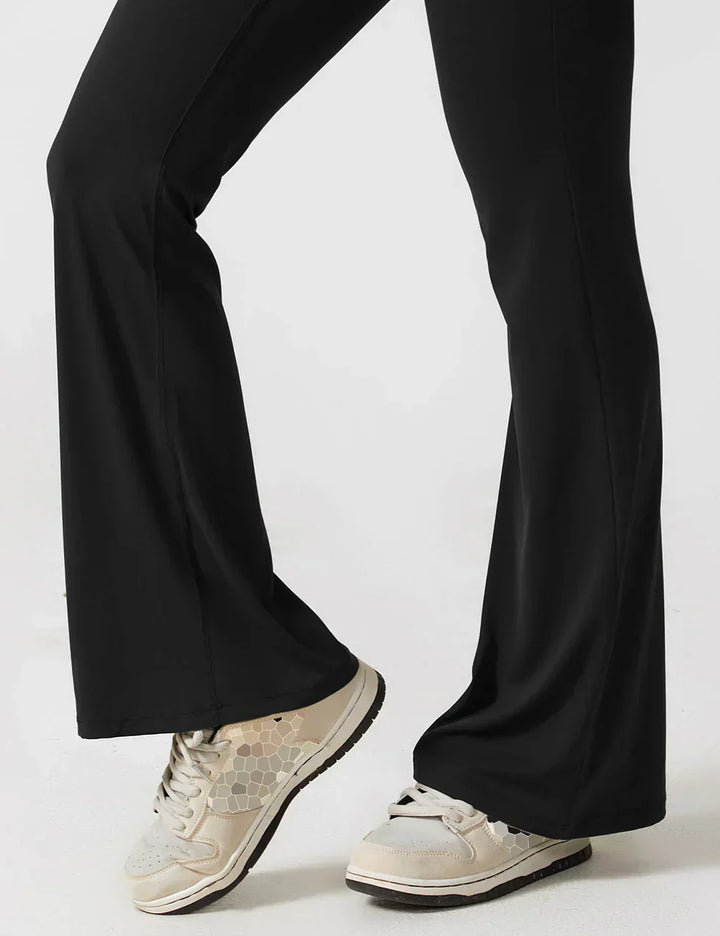 Sophia | Women's Flared Scrunched V-Back Jumpsuit-Metro Lane Plaza