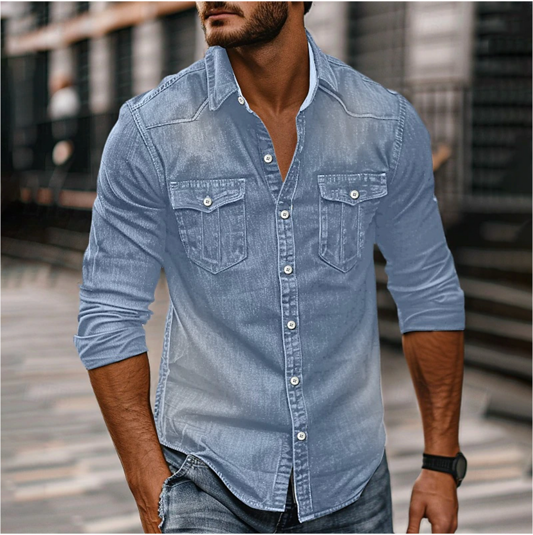 Men's Button-Down Denim Shirt