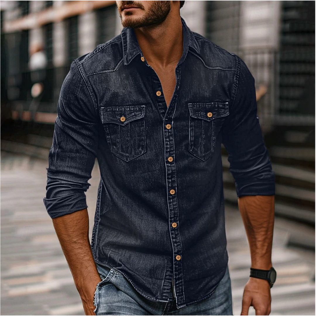 Men's Button-Down Denim Shirt