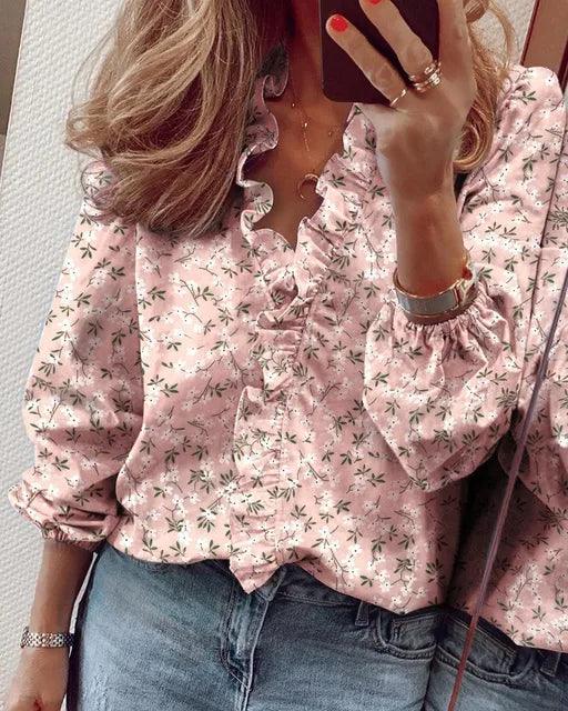Brenda | Women's Ruffle Sleeve Blouse-Metro Lane Plaza