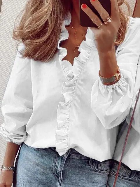 Brenda | Women's Ruffle Sleeve Blouse-Metro Lane Plaza