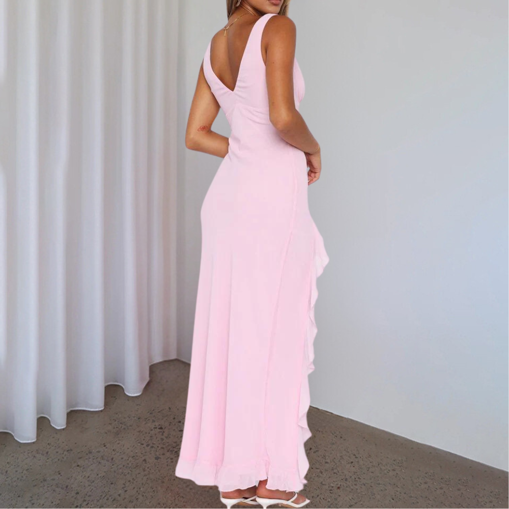 Bridget | Women's Sleeveless V-Neck Long Dress-Metro Lane Plaza