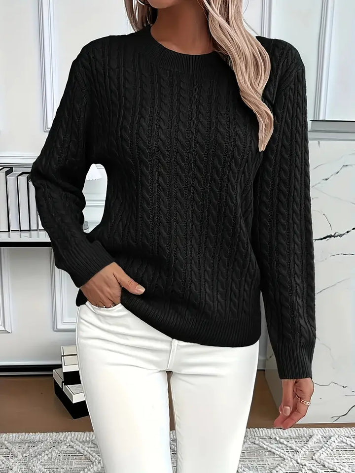 Pullover da donna dalla vestibilità comoda, in maglia a trecce