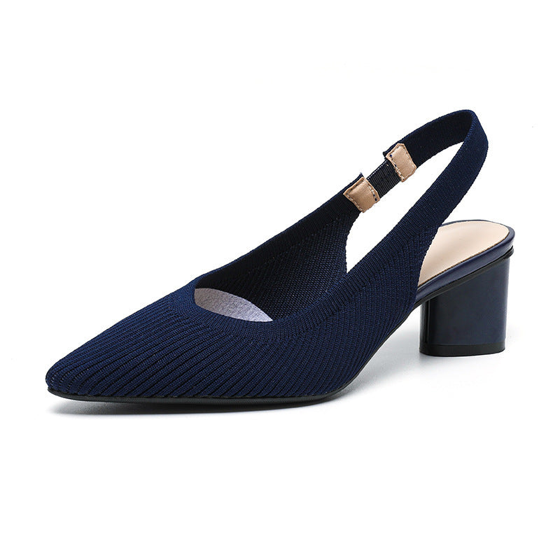 Slingback Heels | Women's Elegant Pumps with Pointed Toe & Low Heel-Metro Lane Plaza
