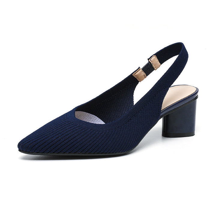 Slingback Heels | Women's Elegant Pumps with Pointed Toe & Low Heel-Metro Lane Plaza