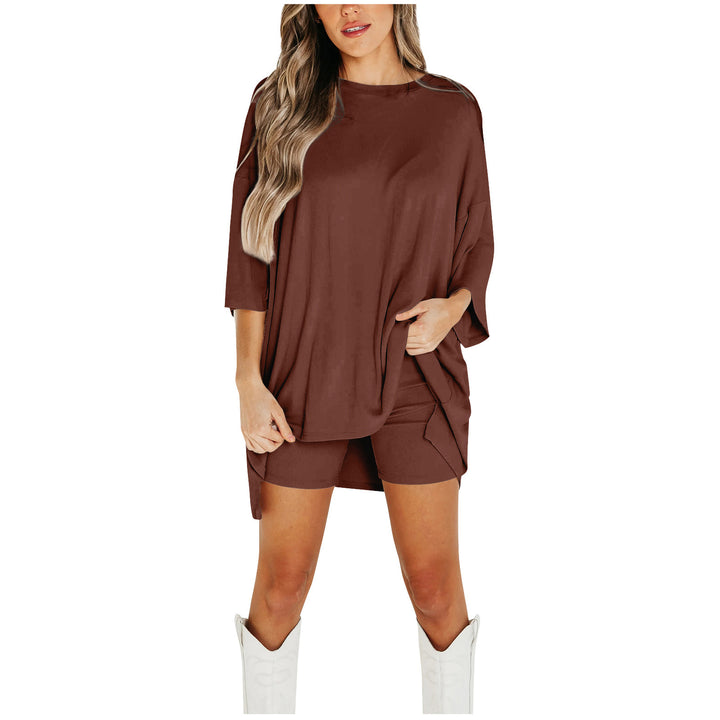 Summer Shorts Suit | Women's Loose T-Shirt & Slim Fit Pants-Metro Lane Plaza