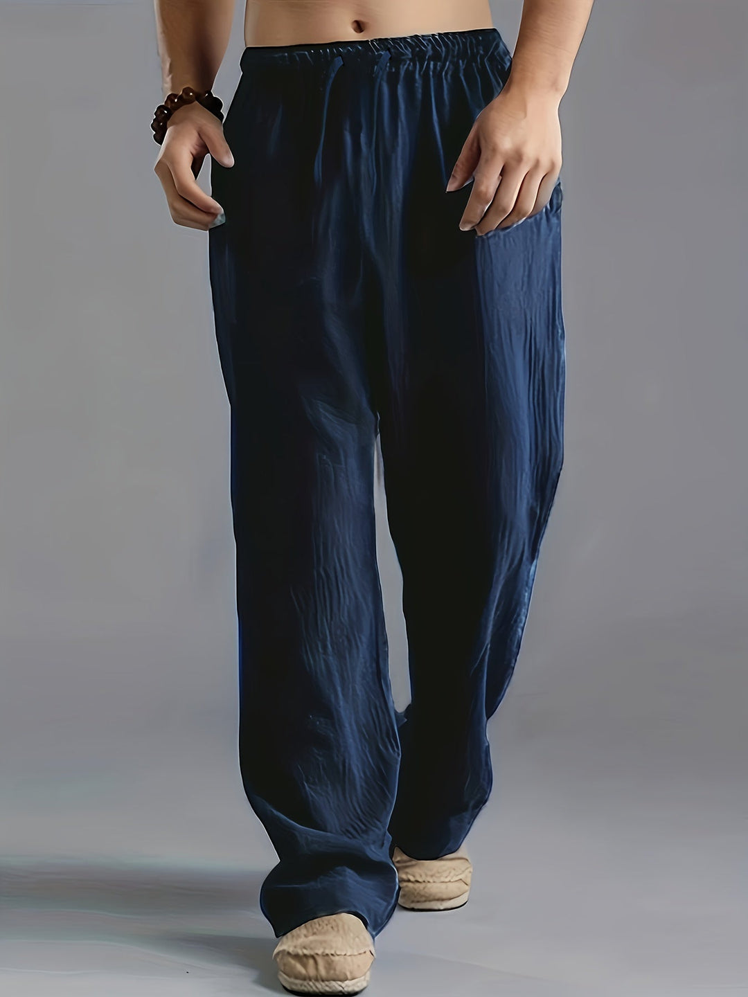 Men's Breathable Comfortable Linen Trousers for Stylish Look-Metro Lane Plaza