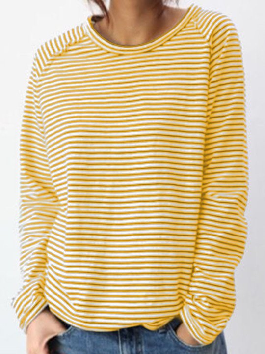 Sophia | Women's Elegant Striped Long Sleeve Top – Breathable Design-Metro Lane Plaza