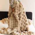 Ultra Soft Faux Rabbit Fur Throw Blanket – Cozy Plush Cover for Bed & Sofa-Metro Lane Plaza