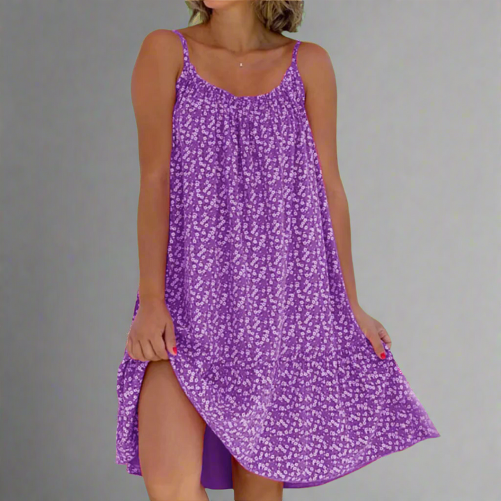 Carla | Women's Floral Sleeveless Mini Dress-Metro Lane Plaza