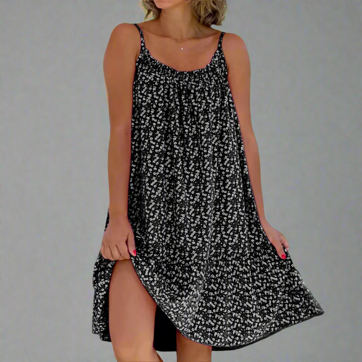 Carla | Women's Floral Sleeveless Mini Dress-Metro Lane Plaza