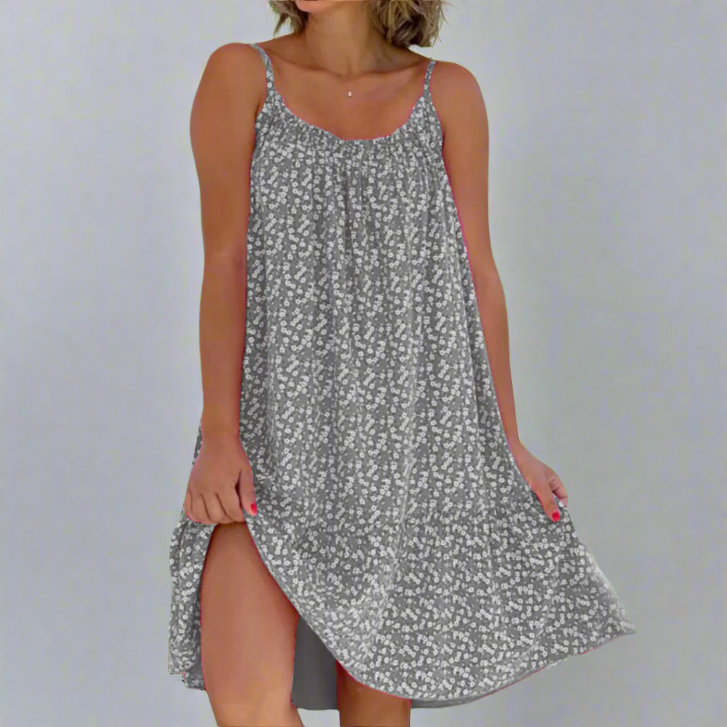 Carla | Women's Floral Sleeveless Mini Dress-Metro Lane Plaza
