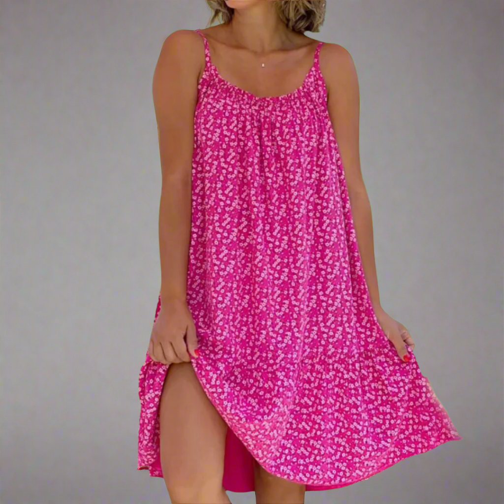 Carla | Women's Floral Sleeveless Mini Dress-Metro Lane Plaza