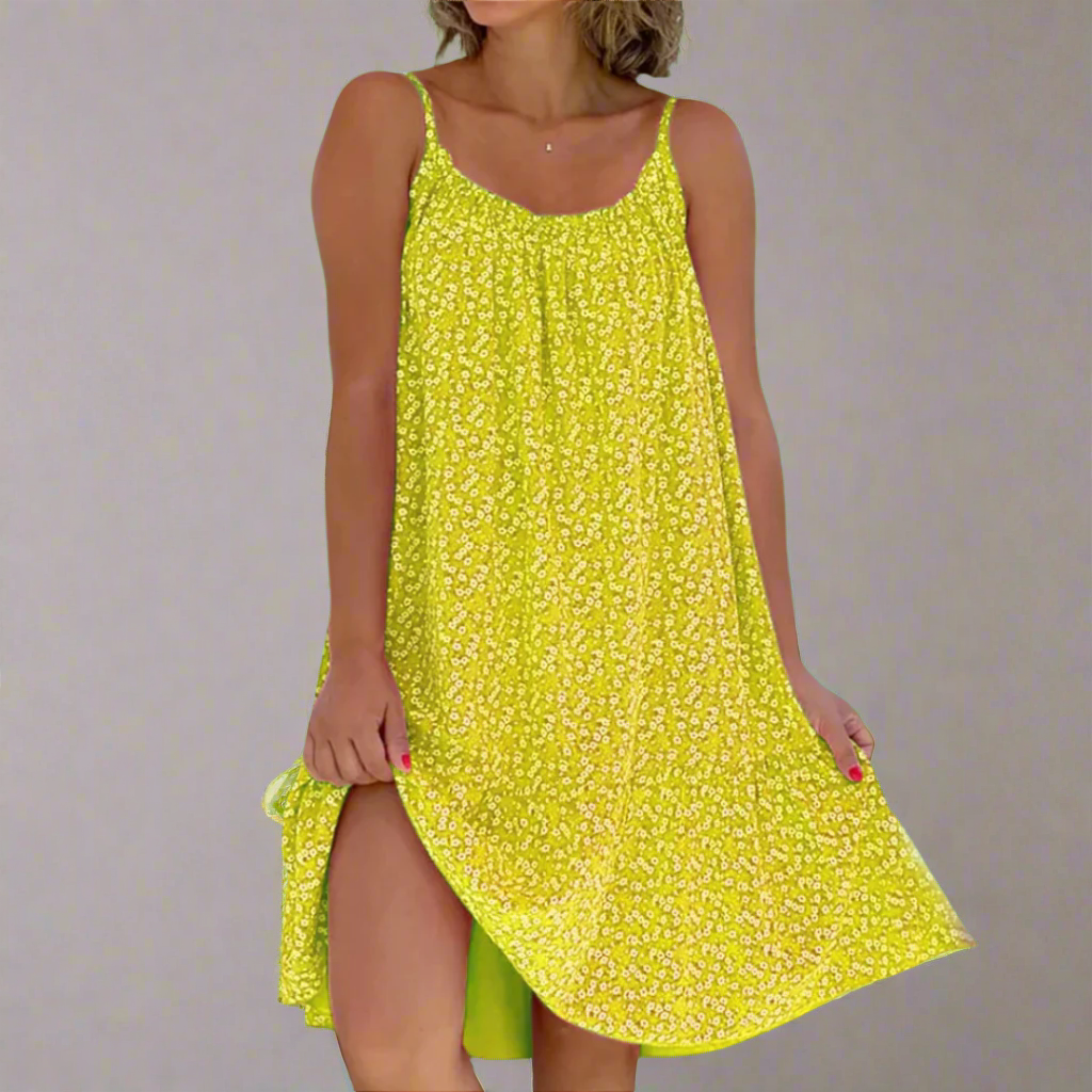 Carla | Women's Floral Sleeveless Mini Dress-Metro Lane Plaza