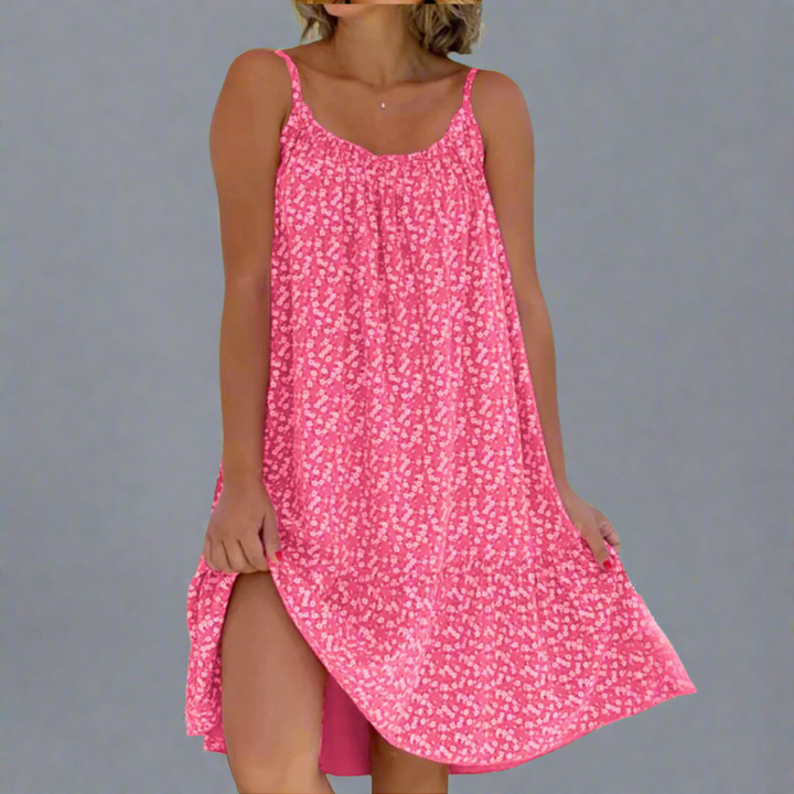 Carla | Women's Floral Sleeveless Mini Dress-Metro Lane Plaza