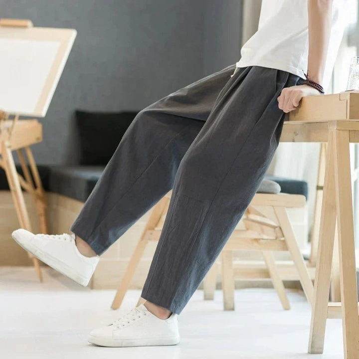 Carter | Men's Casual Drawstring Wide Leg Trousers