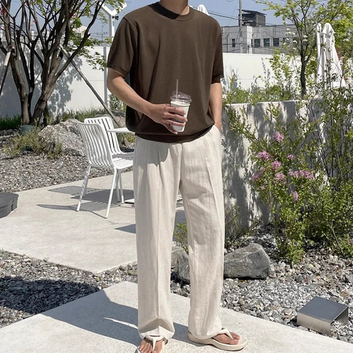 Carter | Men's Casual Drawstring Wide Leg Trousers