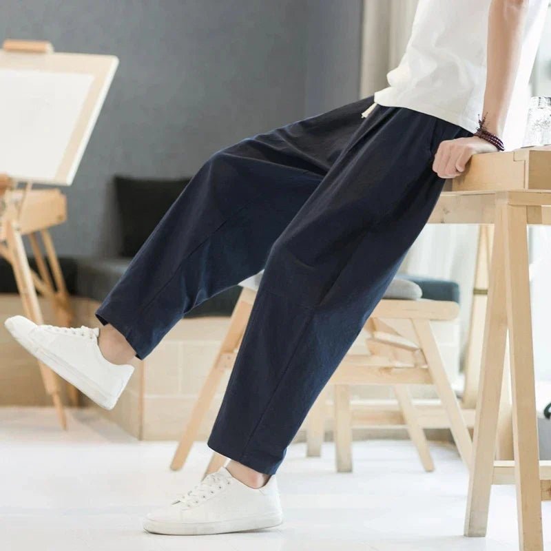 Carter | Men's Casual Drawstring Wide Leg Trousers