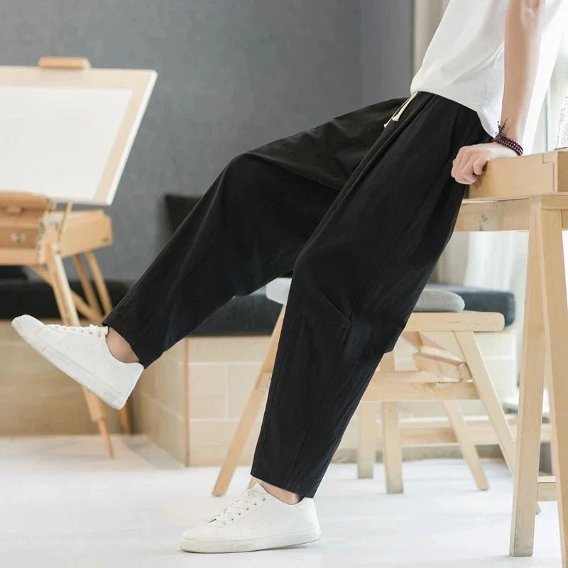 Carter | Men's Casual Drawstring Wide Leg Trousers