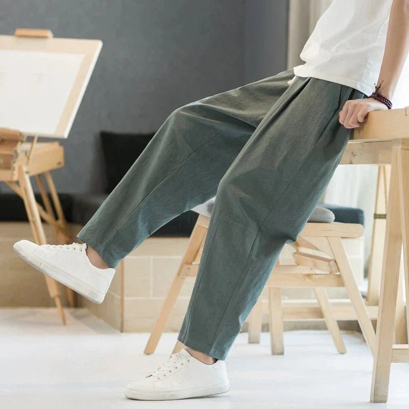 Carter | Men's Casual Drawstring Wide Leg Trousers