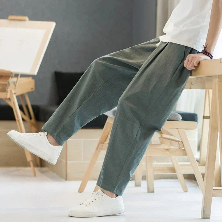 Carter | Men's Casual Drawstring Wide Leg Trousers
