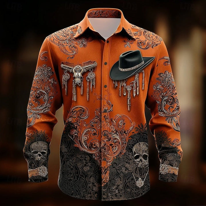 Herren-Shirt mit Western-Aufdruck zu Halloween