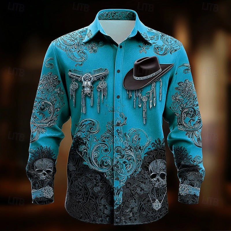 Herren-Shirt mit Western-Aufdruck zu Halloween
