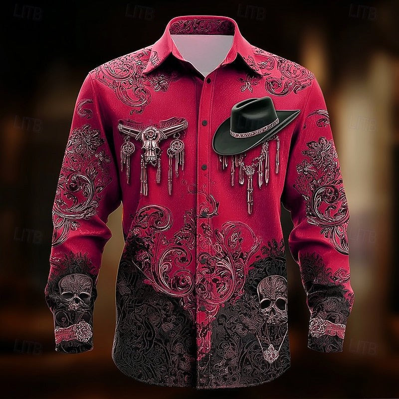 Herren-Shirt mit Western-Aufdruck zu Halloween