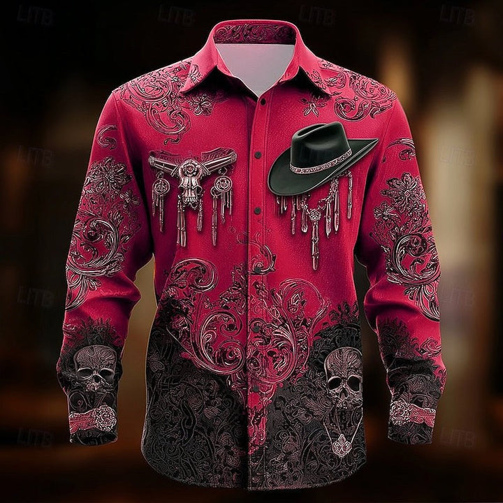 Herren-Shirt mit Western-Aufdruck zu Halloween