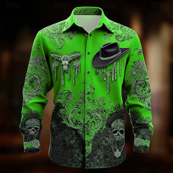 Herren-Shirt mit Western-Aufdruck zu Halloween