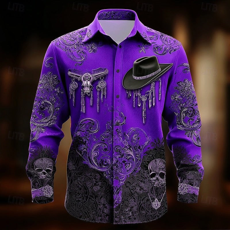 Herren-Shirt mit Western-Aufdruck zu Halloween