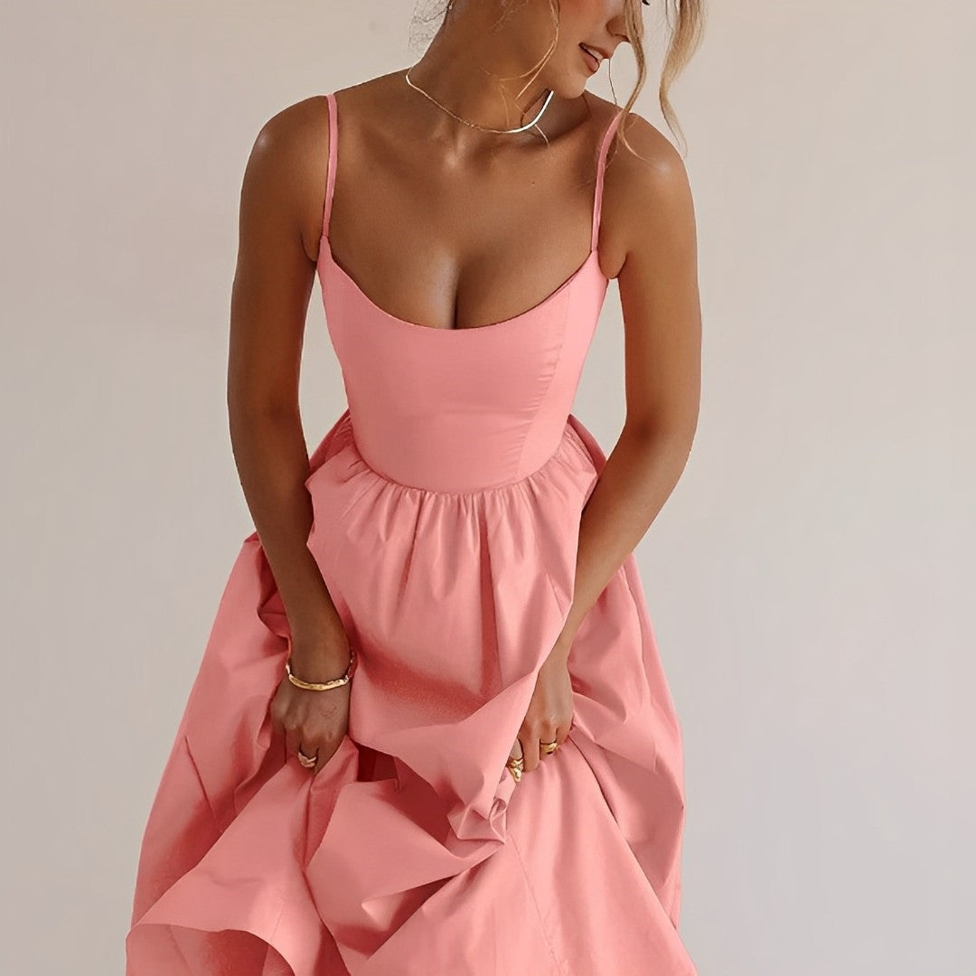 Chelsea | Women's Sleeveless A-Line Midi Dress-Metro Lane Plaza