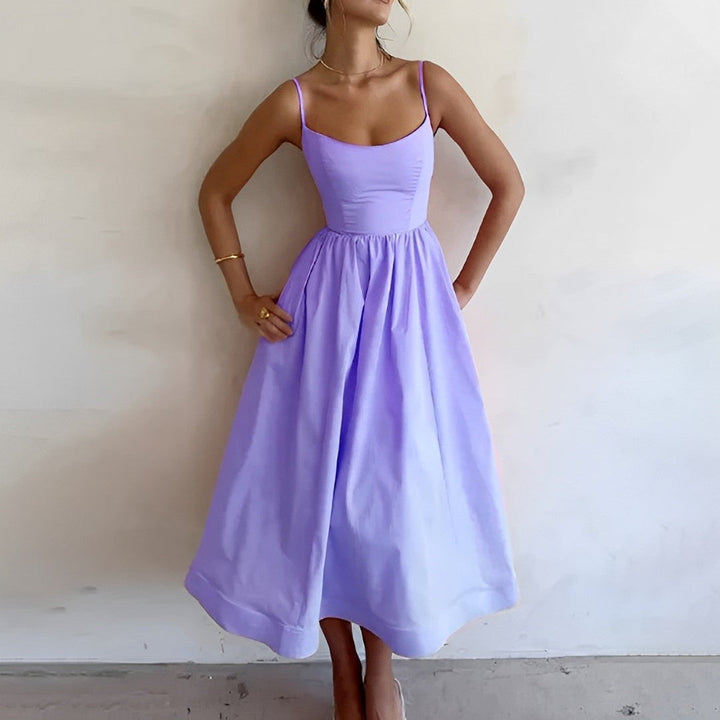 Chelsea | Women's Sleeveless A-Line Midi Dress-Metro Lane Plaza
