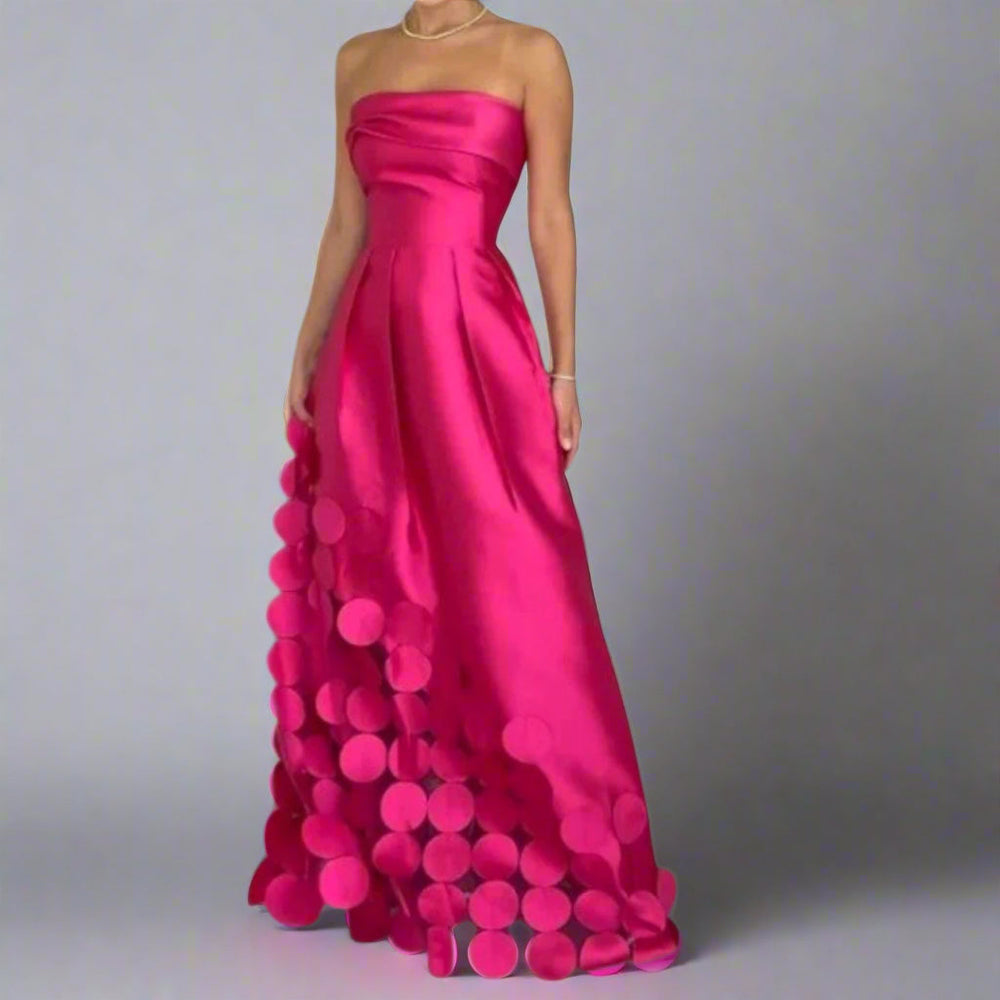 Chelsea | Women's Strapless Maxi Summer Dress-Metro Lane Plaza