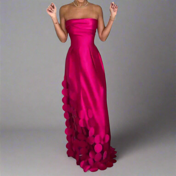 Chelsea | Women's Strapless Maxi Summer Dress-Metro Lane Plaza