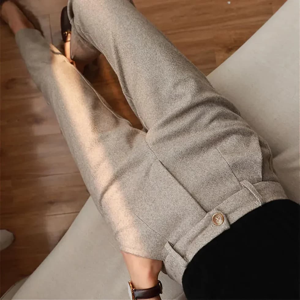 Clayton | Men's Herringbone Style Dress Trousers-Metro Lane Plaza