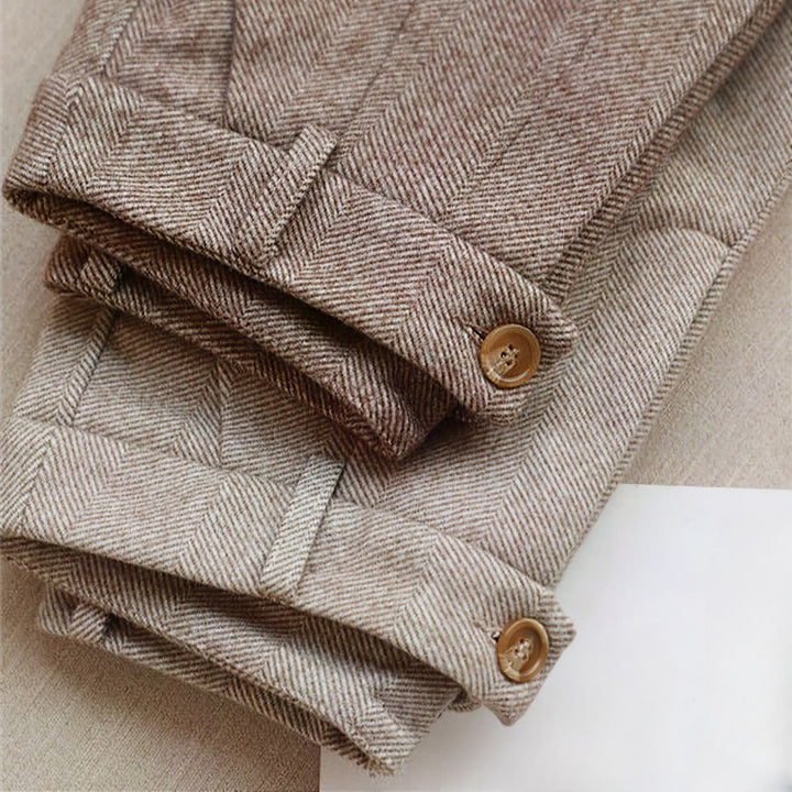 Clayton | Men's Herringbone Style Dress Trousers-Metro Lane Plaza