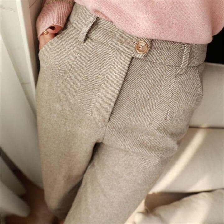 Clayton | Men's Herringbone Style Dress Trousers-Metro Lane Plaza
