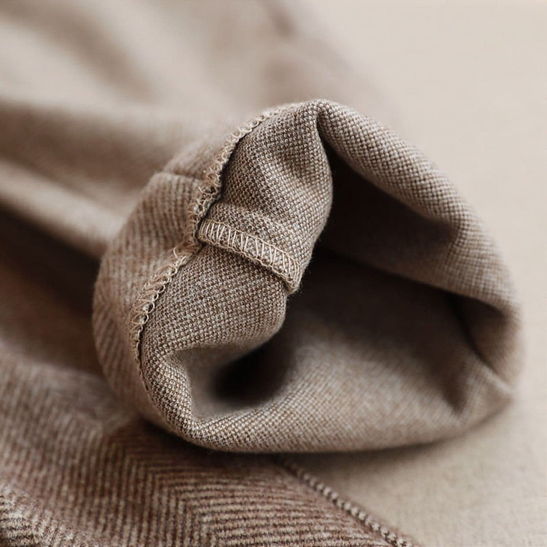 Clayton | Men's Herringbone Style Dress Trousers-Metro Lane Plaza
