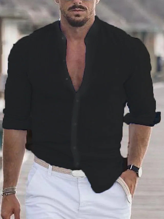 Men's Casual Button-Down Shirt-Metro Lane Plaza