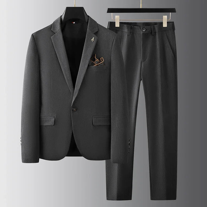 Men's Slim-Fit Notch Lapel Suit Jacket