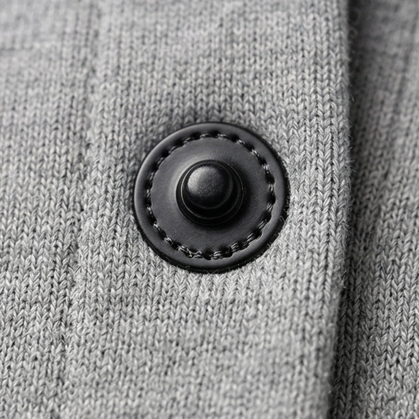 Gebreid damesvest met capuchon en knoopsluiting aan de voorkant