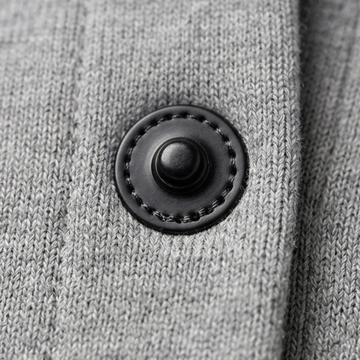 Gebreid damesvest met capuchon en knoopsluiting aan de voorkant