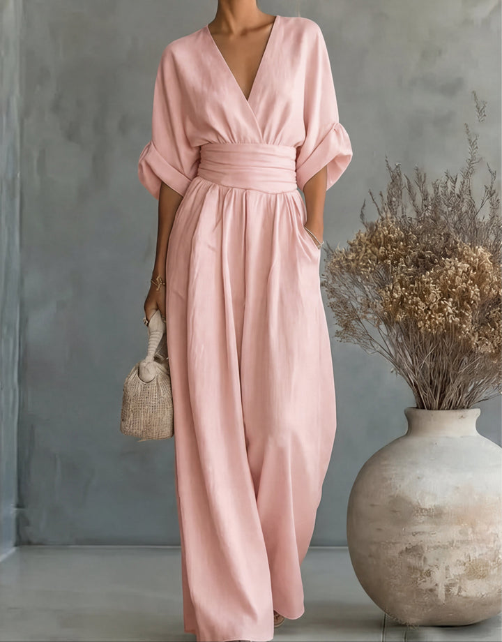 Macacão elegante de pernas largas para mulher